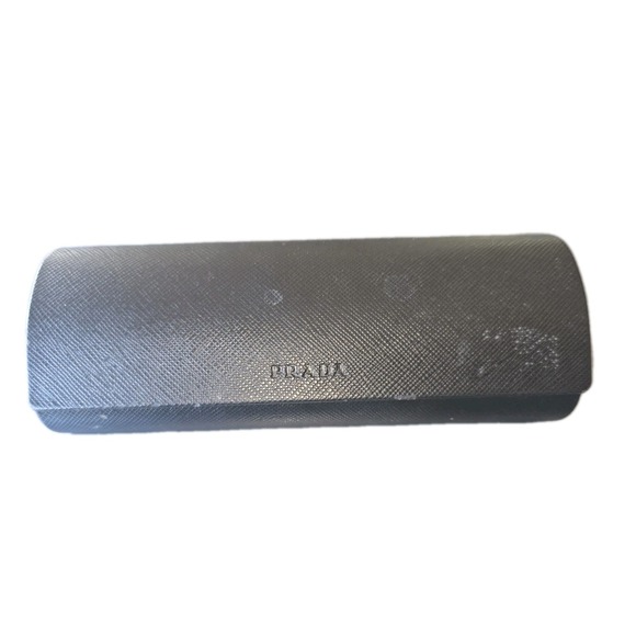 PRADA Black Sunglasses Eyeglasses Hard Case Magnetic Flip Close Holder - Picture 1 of 4